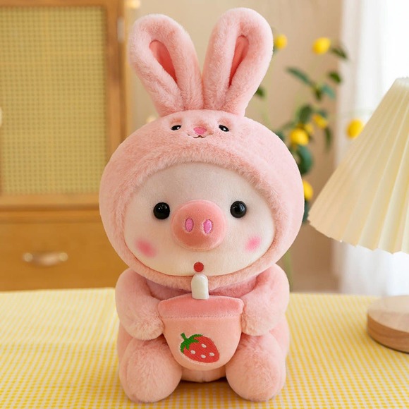 Adorable Boba Piggy Plush - Picture 1 of 10